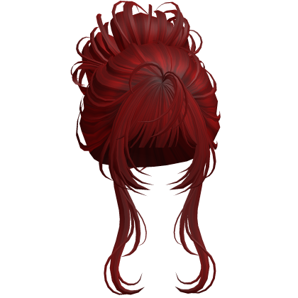 Messy Elegant Anime Bun Red