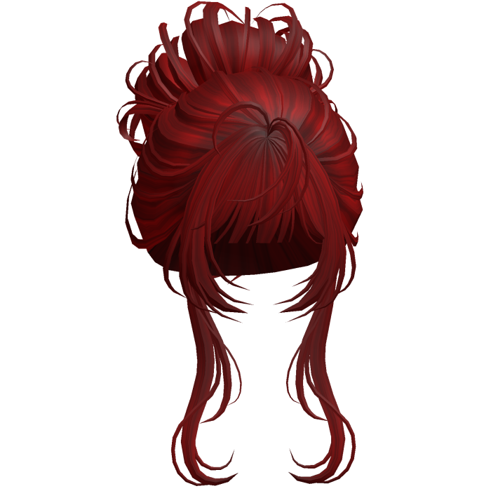 Messy Elegant Anime Bun Red