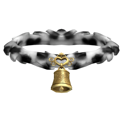 Cow Choker Neck Fur stylized Bell | Black & White Roblox item