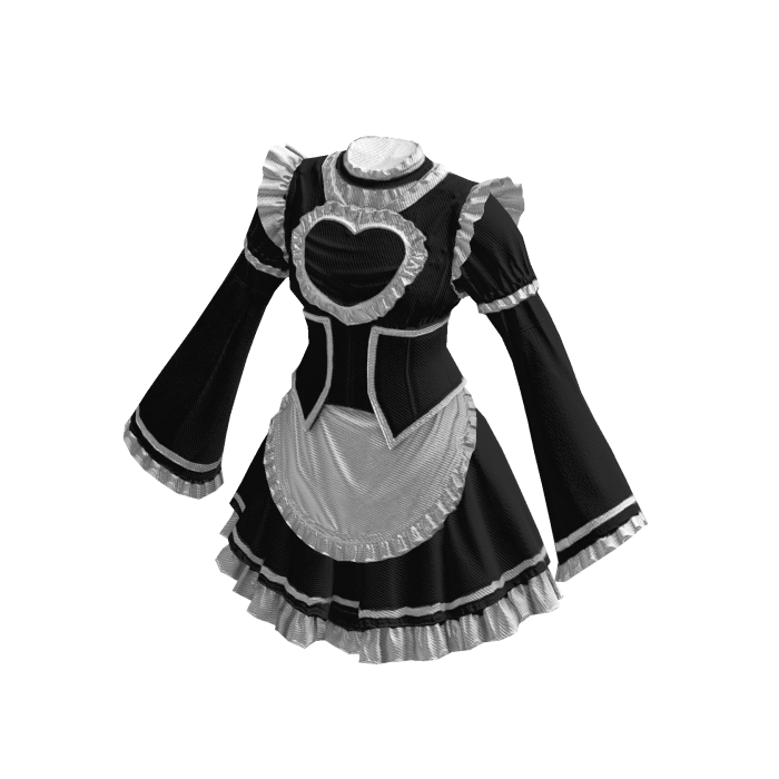 Maid Dress Cute Anime Classic Ruffle Black & White