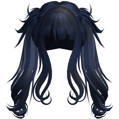 Cute Swirly Long Pigtails (Blue) Roblox item