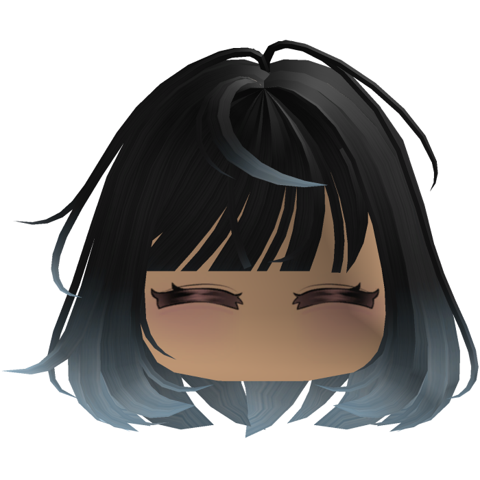 Cute emo y2k hair fluffy (black blue)