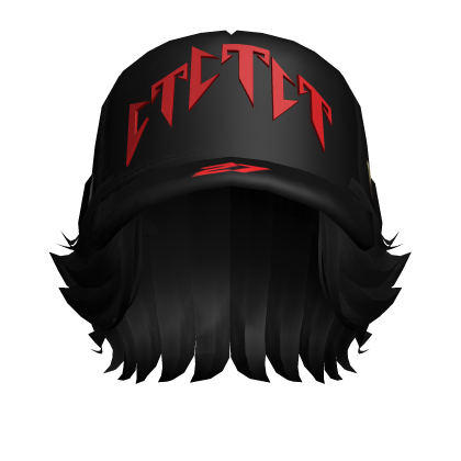 Wavy Curly Black Hair w Black Cap