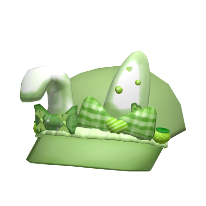 [NEW 🚨] Green Bunny Ear Decora Bow Hat Roblox item