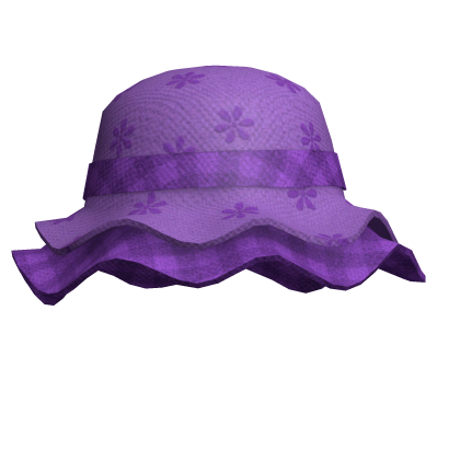 purple flannel ruffle hat thumbnail