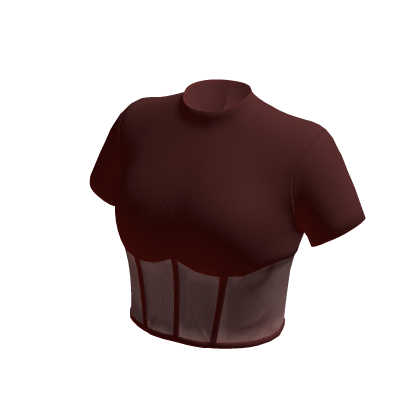 Basic Crop Top Red Tight Tee Shirt