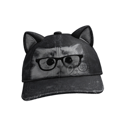 Grunge Distressed Cat Cap w/ Cat Ears