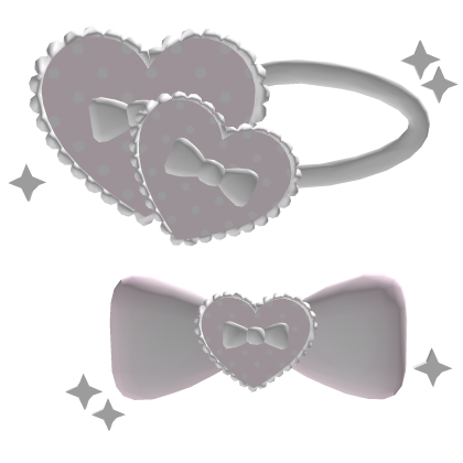 . ‿ ♡ cute pink hearts clips with a bow ⊹ .