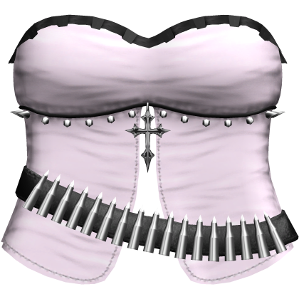 emo studded dress w bullet belt pink & black Roblox item