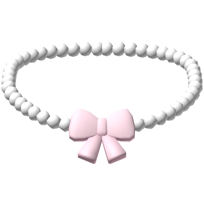 ♡ pearl ribbon bow necklace Roblox item