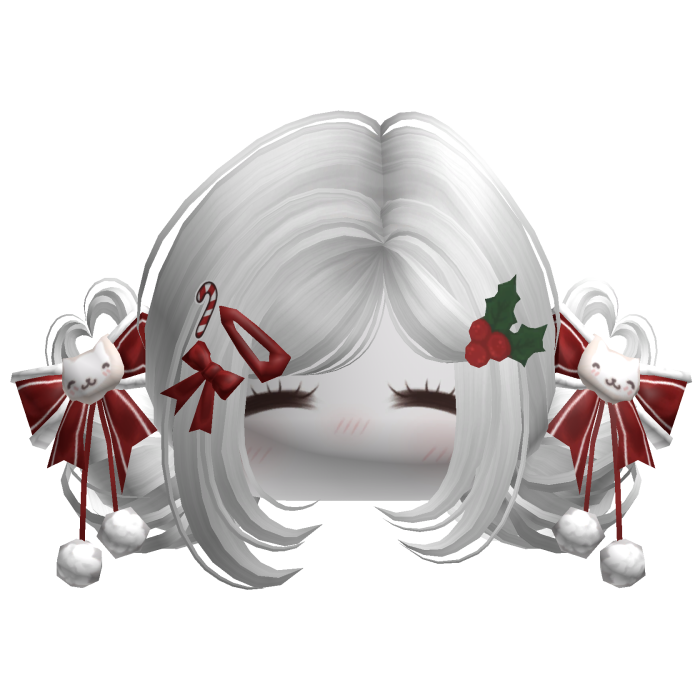 ♡ Christmas Buns w/ Bows (White)