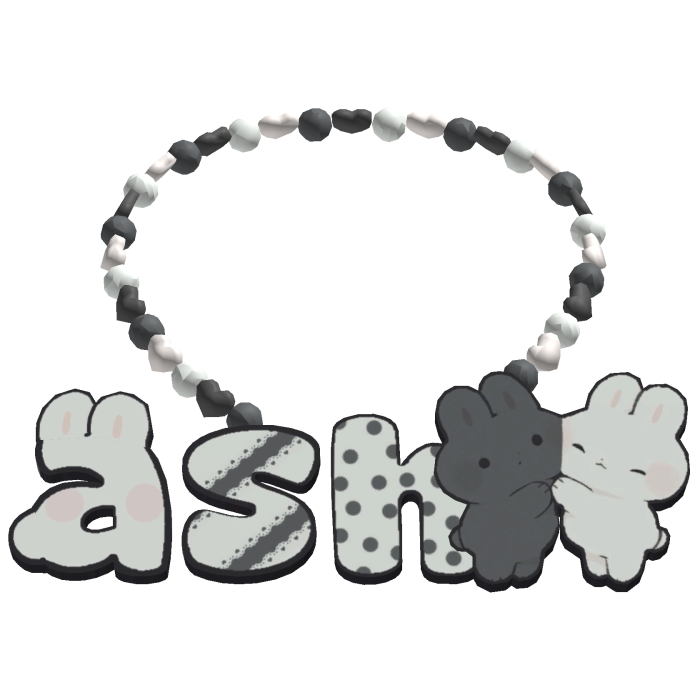 ash bunny custom necklace