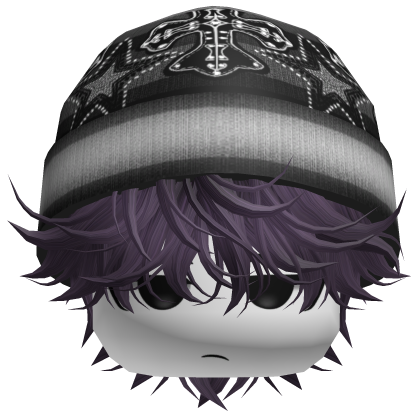 Messy Spikey Hair W/ Skater Beanie Purple V2 Roblox item