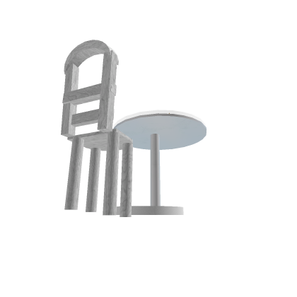 cafe table and chair anchored 