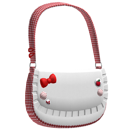 Kawaii Red Plaid Kitty Shoulder Bag thumbnail