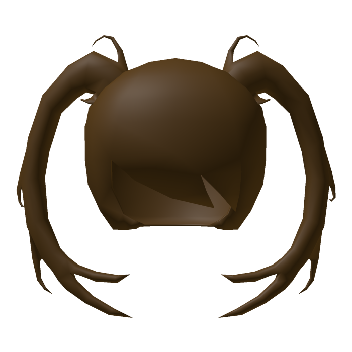 Low Poly Curved Pigtails Brown