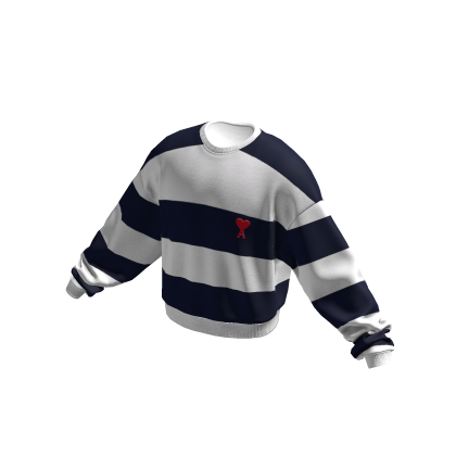 Striped Ami de Coeur Sweater (Black & White) thumbnail