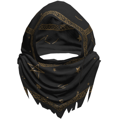 Black Sorcerer Distressed Rune Hood