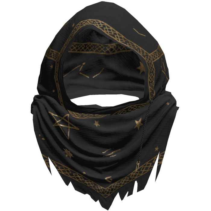 Black Sorcerer Distressed Rune Hood