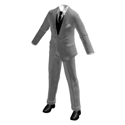 White Suit Classy Pinstripe Fitted
