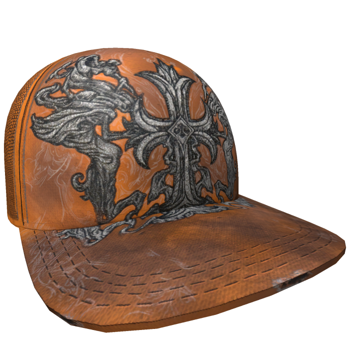Orange Cross Cap Y2K