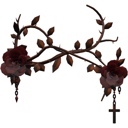Gothic Rose Vine Face Mask - Bronze & Red