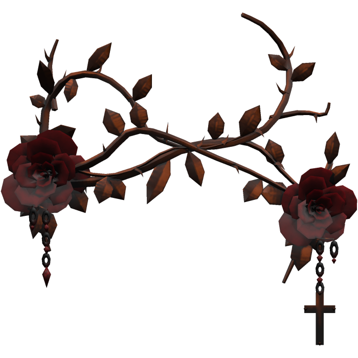 Gothic Rose Vine Face Mask - Bronze & Red