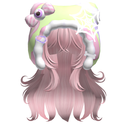 Kawaii Anime Hair w/ Pastel Goth Hood  (Pink)