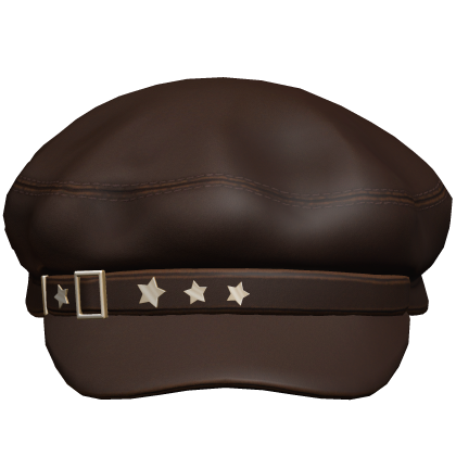 Beret Cap Brown Buckle Belt Studded Punk 2000s Y2K