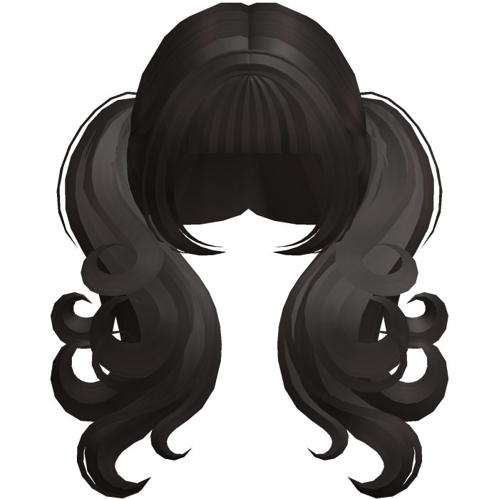 Dark Brown Cute Long Messy Swirly Pigtails