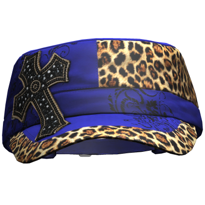 Blue Tilted Cross Y2K Cap Roblox item