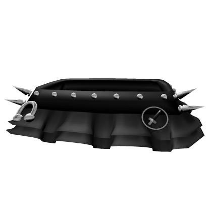 ⛧: Black gothic mini skirt with studs