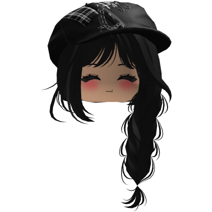 fluffy Y2K emo hair cute pretty braids (Black) Roblox item