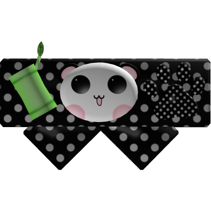 ꒰ cute black panda hair clip Roblox item