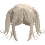 Long Blond Straight Cute Heart Pigtail Hair - RBCs