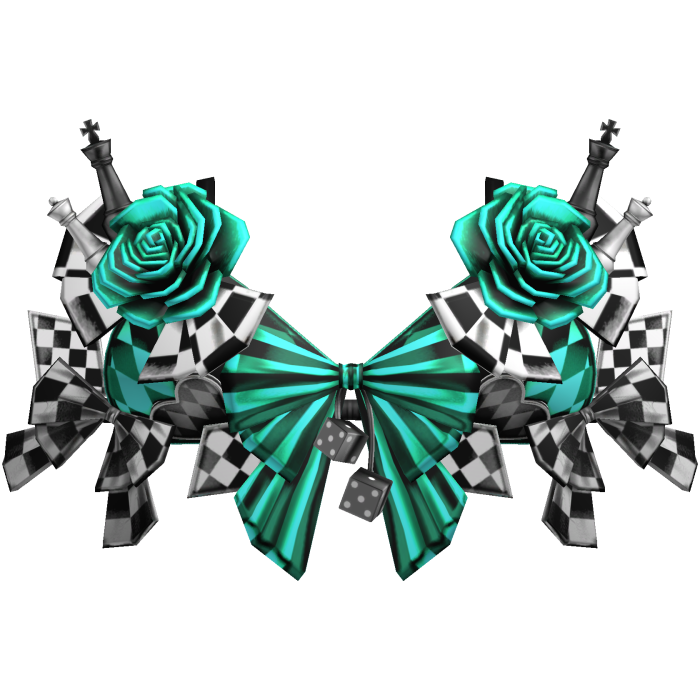 Checkered Chess Piece Corset Top w Roses in Teal