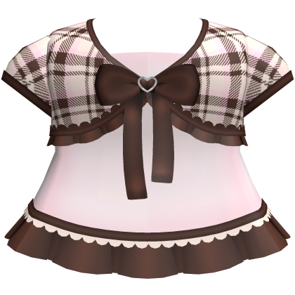 Cute Ruffled Dark Neapolitan Heart Bow Dress thumbnail
