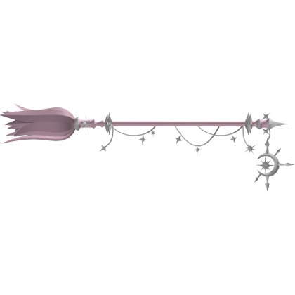 Celestial Halloween Witch Broom - Pink/Silver