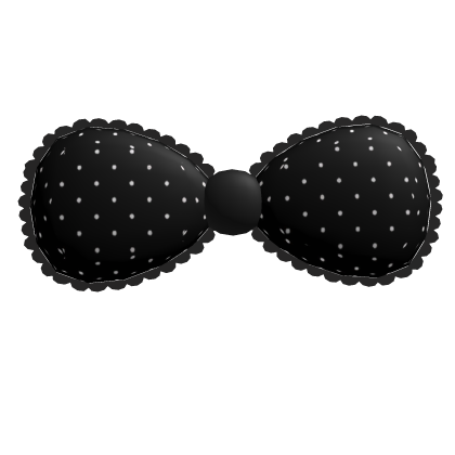 Black Cute Polka Dot Bow (Black and White)