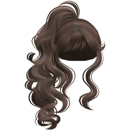Gyaru Updo Ponytail Curly Hair Brown