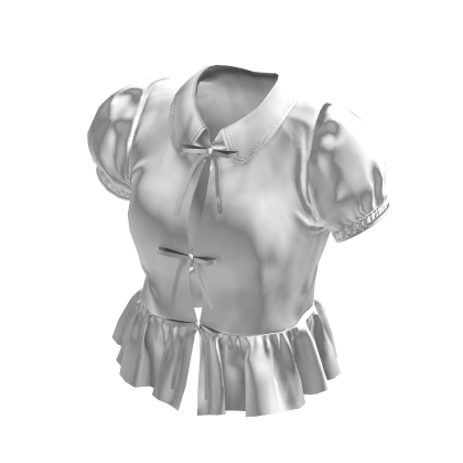 💗Y2K LOVELY WHITE SHORT PUFF SLEEVE SHIRT