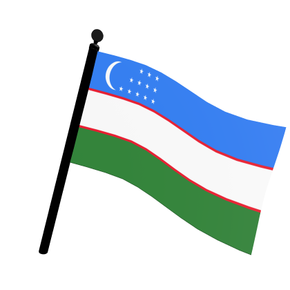 The Flag he Country Uzbekistan