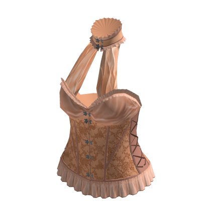 Floral Choker Halter Corset Top (Peach)