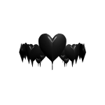 Melted Black Metal Heart Crown