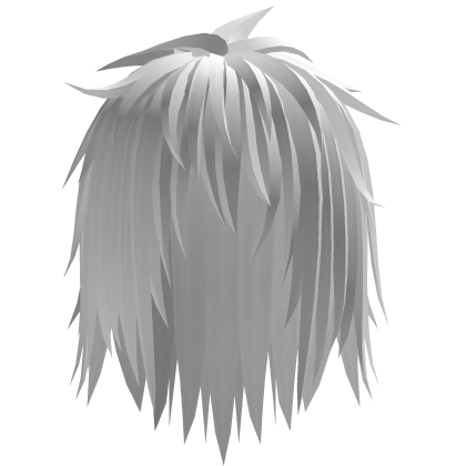 Messy Anime Boy hair in white