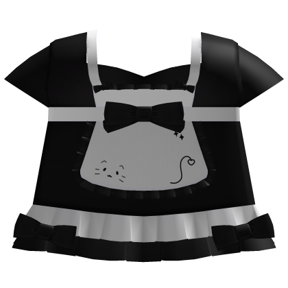 ꒰┊♡ kawaii kitty maid dress in black and white Roblox item