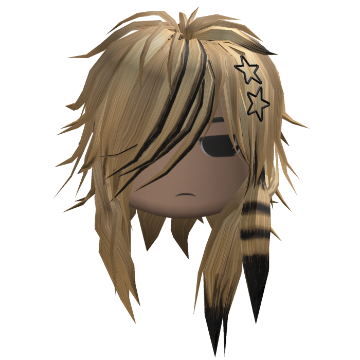 Messy Emo Hair w/ Star Clips (Blonde/Black)