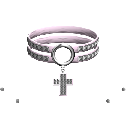Emo Pink Studded Cross Choker Roblox item