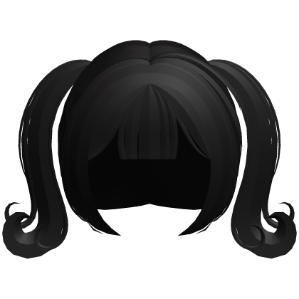 black silky swirly moe angel pigtails