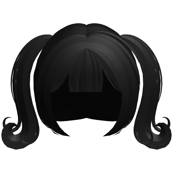 black silky swirly moe angel pigtails